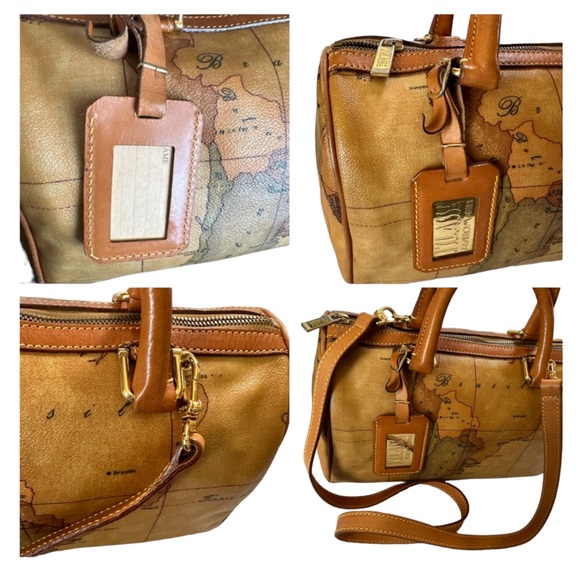 Alviero Martini (Preloved Geo Map Print Classic Boston Bag - Picture 12 of 12